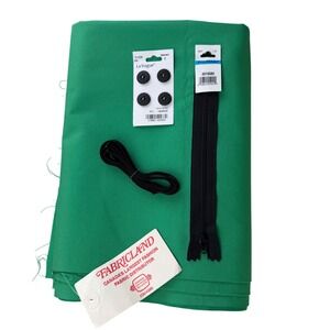 Fabricland Poplin Fabric Sewing Kit Emerald Green DIY Cottagecore 2.6 Yds 45x96
